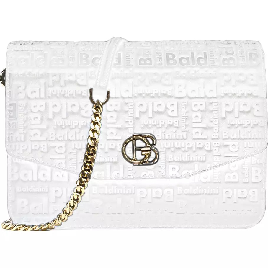 Baldinini Trend Chic White Leather Shoulder Bag