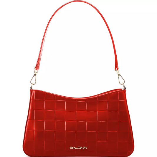 Baldinini Trend Elegant Red Leather Shoulder Bag