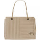 Baldinini Trend Chic Beige Calfskin Crossbody with Chain Detail