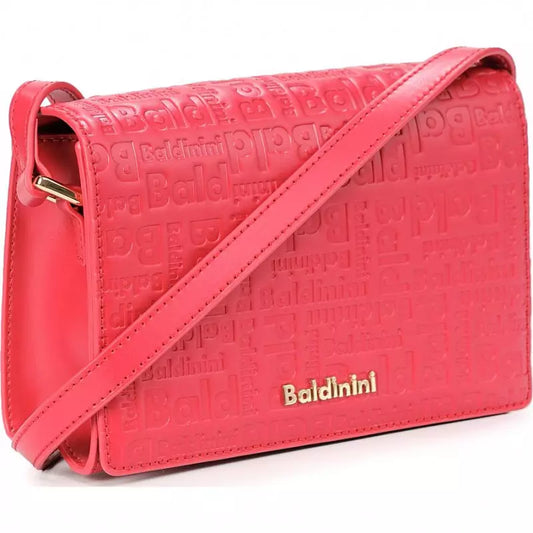 Baldinini Trend Chic Calfskin Leather Crossbody Bag in Red