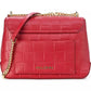 Baldinini Trend Elegant Red Calfskin Shoulder Bag with Chain Strap