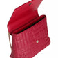 Baldinini Trend Elegant Red Calfskin Shoulder Bag with Logo Motif