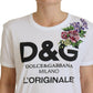 Dolce & Gabbana Chic White Cotton Casual Top - Iconic Logo Detail