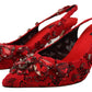 Dolce & Gabbana Ruby Red Crystal Slingback Heels