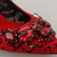 Dolce & Gabbana Ruby Red Crystal Slingback Heels