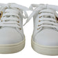 Dolce & Gabbana Studded Heart Leather Sneakers White