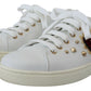 Dolce & Gabbana Studded Heart Leather Sneakers White