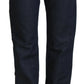 Exte Chic Dark Blue Low Waist Straight Cut Jeans