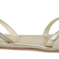 Prada Elegant Silver Ankle Strap Flats