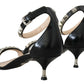 Prada Elegant Black Leather Heels Sandals