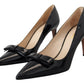 Prada Elegant Patent Black Leather Pumps