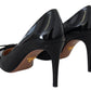 Prada Elegant Patent Black Leather Pumps