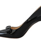 Prada Elegant Patent Black Leather Pumps