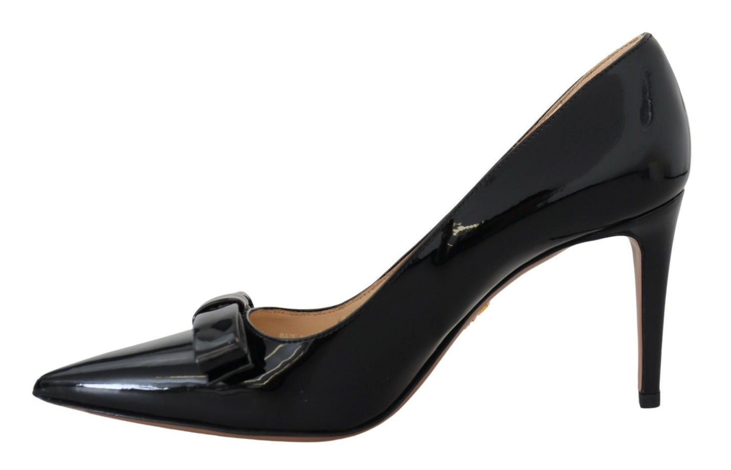 Prada Elegant Patent Black Leather Pumps