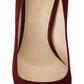 Prada Elegant Dark Red Suede Heels Pumps