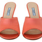 Prada Elegant Coral Leather Heels Sandals