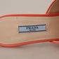 Prada Elegant Coral Leather Heels Sandals