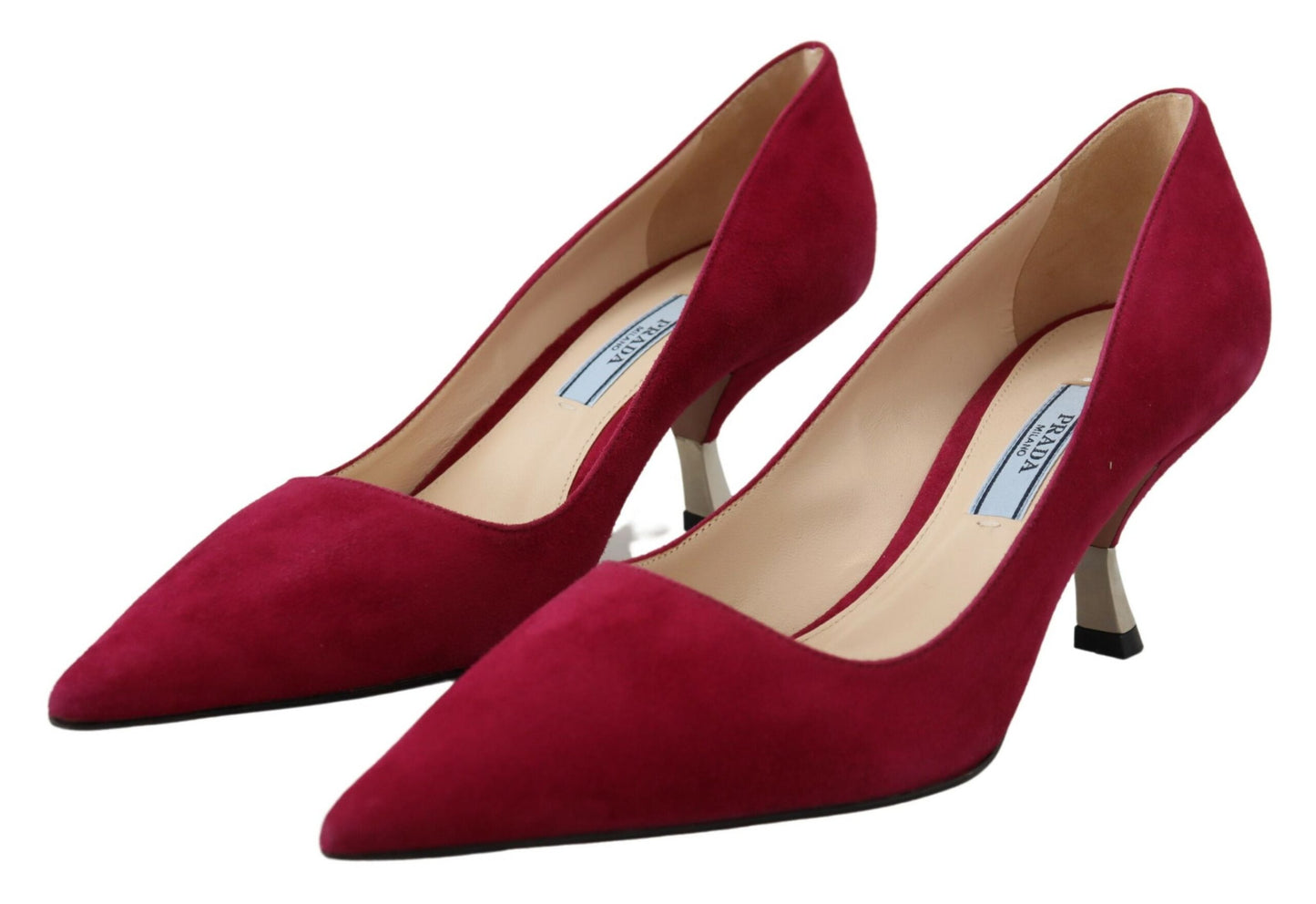 Prada Elegant Dark Pink Suede Heels Pumps