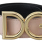 Dolce & Gabbana Elegant Beige Leather Belt with Metal Logo Buckle