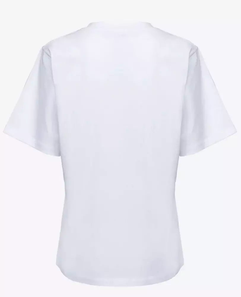 PINKO Chic White Cotton Jersey T-Shirt