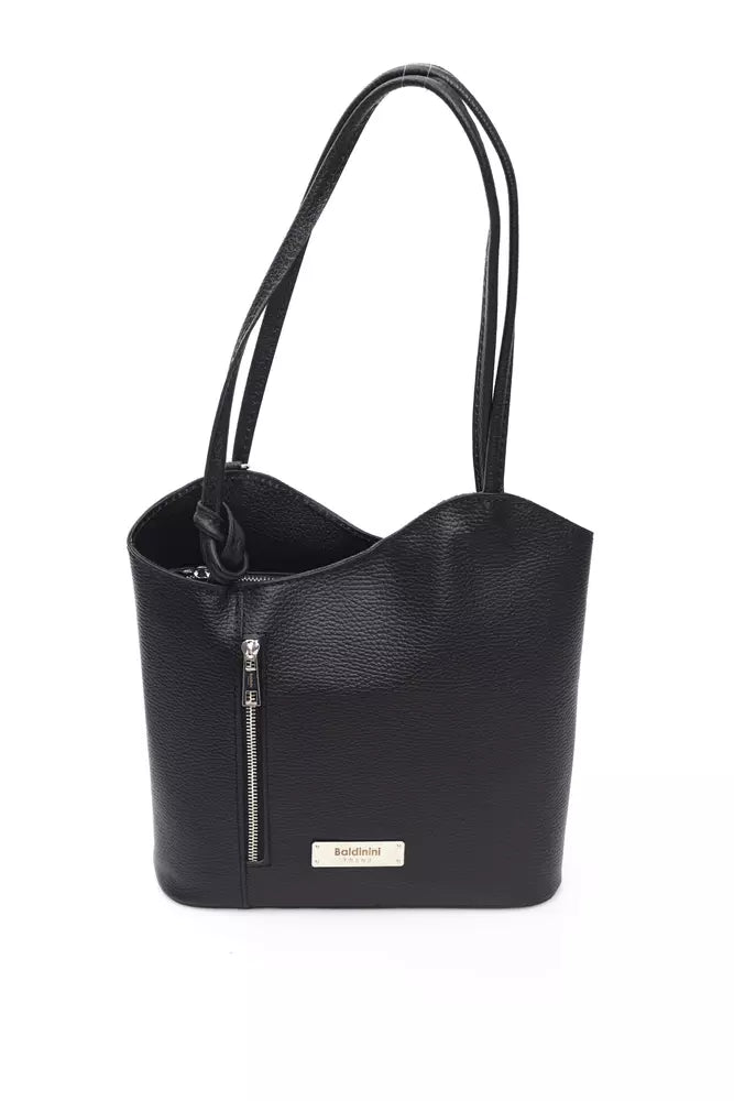 Baldinini Trend Black Leather Women Shoulder Bag