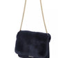 Baldinini Trend Chic Calfskin Crossbody with Eco-Fur Accent