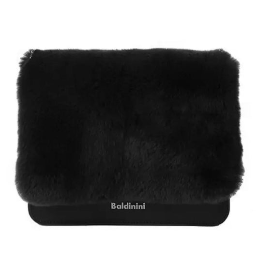 Baldinini Trend Chic Calfskin Shoulder Bag with Eco-Fur