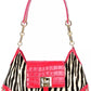 Baldinini Trend Exotic Print Calfskin Shoulder Bag with Chain Strap