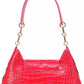 Baldinini Trend Exotic Print Calfskin Shoulder Bag with Chain Strap