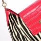 Baldinini Trend Exotic Print Calfskin Shoulder Bag with Chain Strap