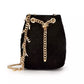 Elisabetta Franchi Chic Velvet Mini Bucket Bag with Gourmette Chain