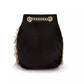 Elisabetta Franchi Chic Velvet Mini Bucket Bag with Gourmette Chain