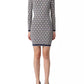 Elisabetta Franchi Sleek Turtleneck Logo Motif Dress