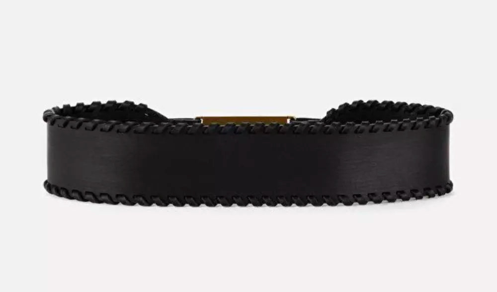 Elisabetta Franchi Elegant Braided Leather Belt with Brass Hardware