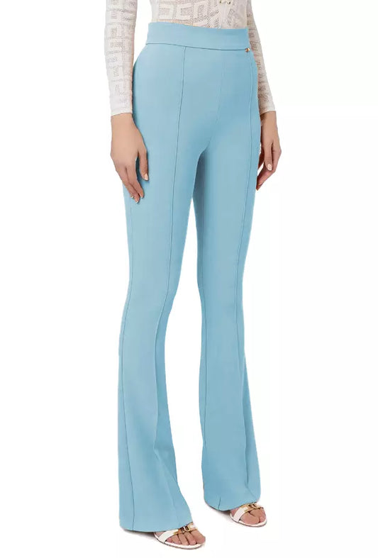 Elisabetta Franchi Elegant Flared Stretch Crepe Trousers