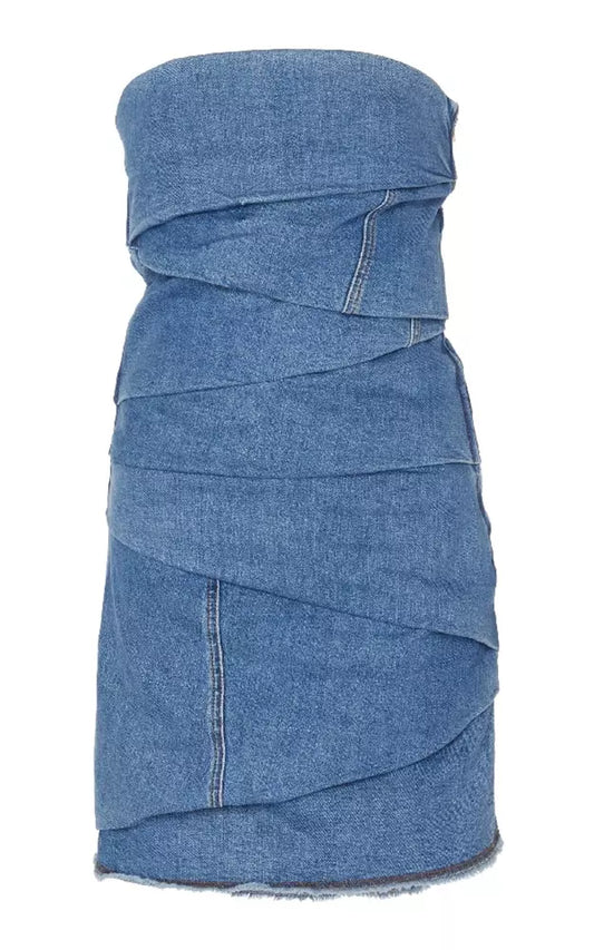 Philosophy Elegant Denim Sheath Dress with Cotton Lining