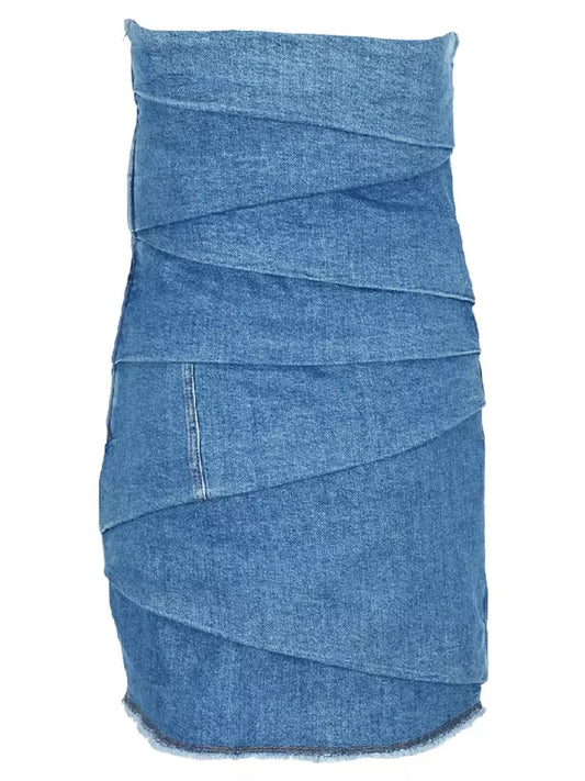 Philosophy Elegant Denim Sheath Dress with Cotton Lining