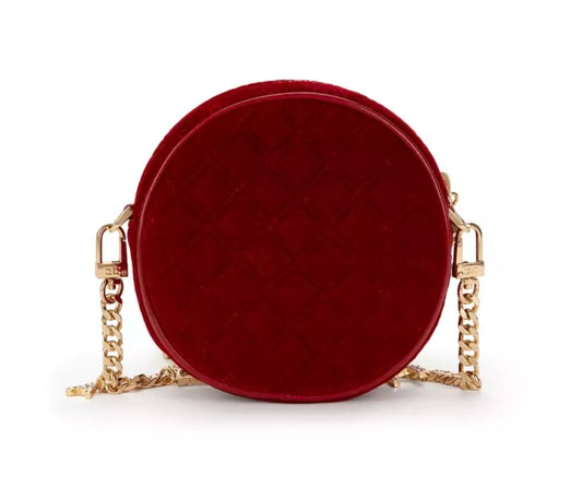 Elisabetta Franchi Velvet Matelassé Chain Shoulder Bag