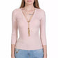 Elisabetta Franchi Chic Pink Lyocell Sweater for Elegant Evenings