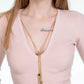 Elisabetta Franchi Chic Pink Lyocell Sweater for Elegant Evenings