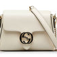 Gucci Cream White Leather Shoulder Bag with Silver Hardware