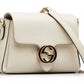 Gucci Cream White Leather Shoulder Bag with Silver Hardware