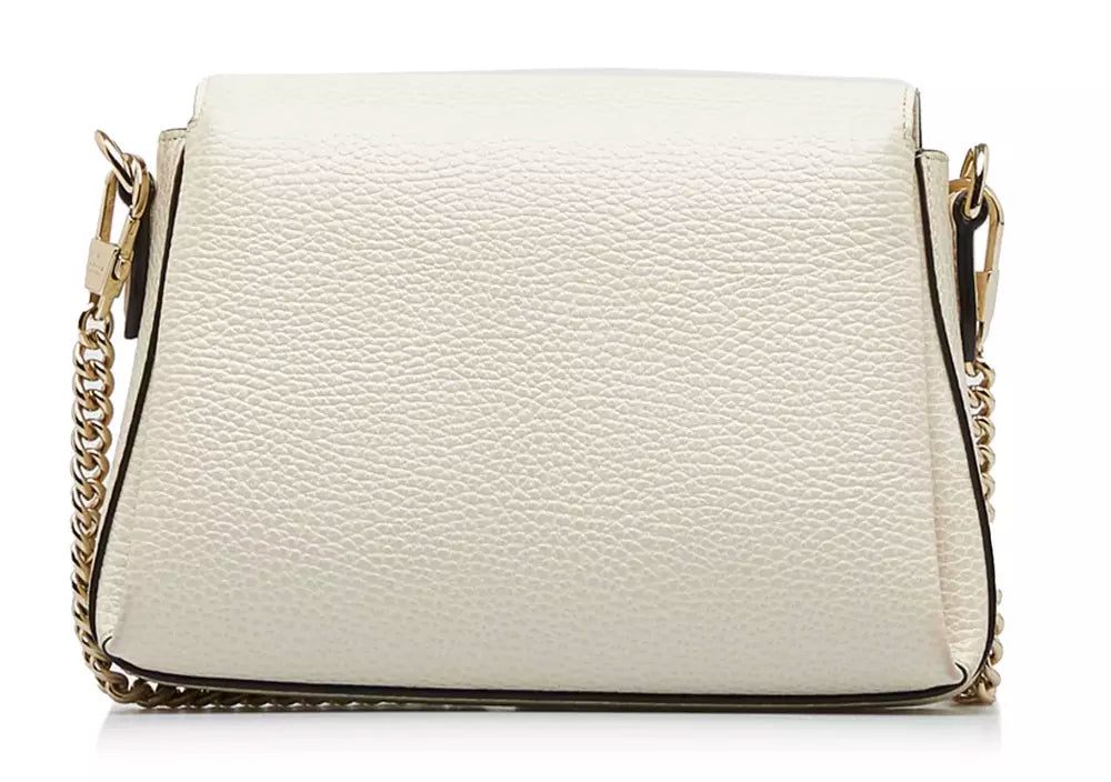 Gucci Cream White Leather Shoulder Bag with Silver Hardware