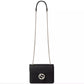 Gucci Elegant Black Leather Shoulder Bag with Silver Charm