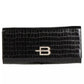 Baldinini Trend Chic Calfskin Pochette with Python Print Detail