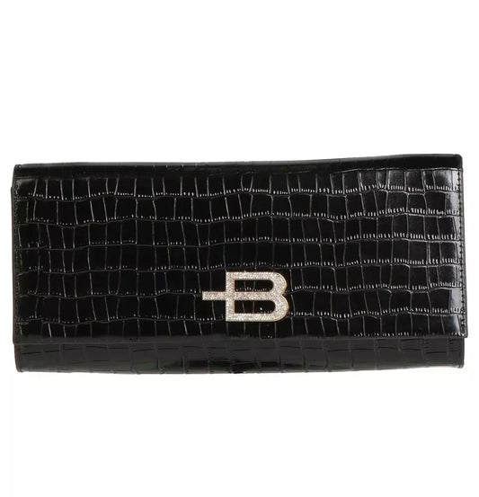 Baldinini Trend Chic Calfskin Pochette with Python Print Detail