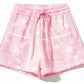 Comme Des Fuckdown Abstract Pink Cotton Shorts with Drawstring