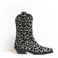 Dolce & Gabbana Elegant Black Leopard Texan Boots with Silver Accents