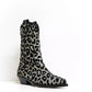 Dolce & Gabbana Elegant Black Leopard Texan Boots with Silver Accents