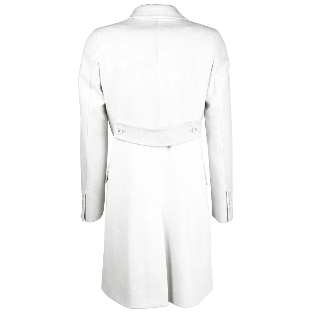 Made in Italy Elegant Virgin Wool White Coat